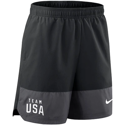 Men's Nike Black Team USA Woven Performance Shorts