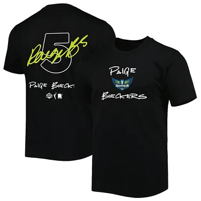 Unisex round21 Paige Bueckers Black Dallas Wings 2025 WNBA Draft Name & Number T-Shirt
