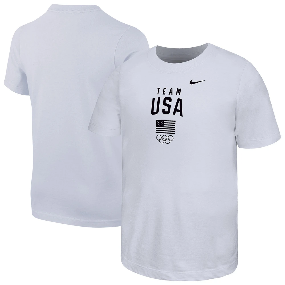 Youth Nike White Team USA Core T-Shirt
