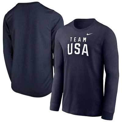 Youth Nike Navy Team USA Legend Long Sleeve T-Shirt