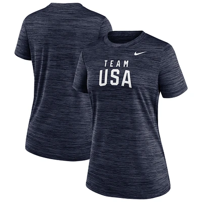 Women's Nike Navy Team USA Velocity Performance T-Shirt