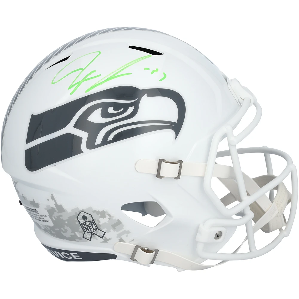 Jaxon Smith-Njigba Seattle Seahawks Autographed Riddell 2024 Salute To Service Speed Replica Helmet
