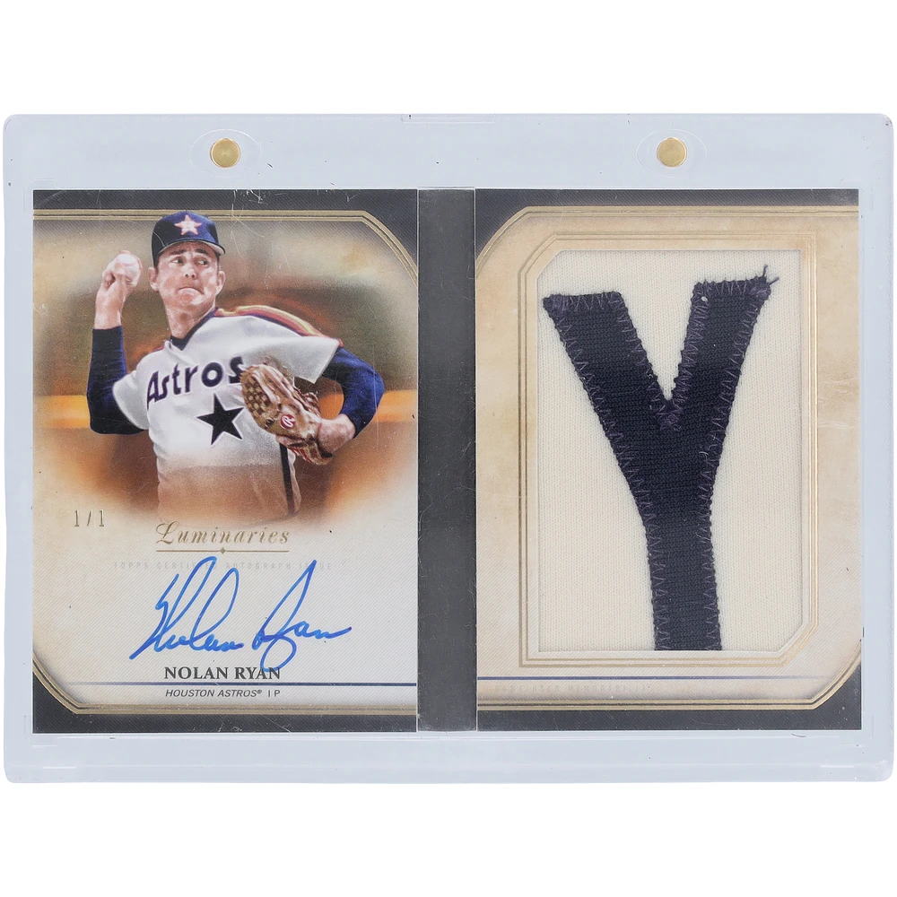 Nolan Ryan Houston Astros Autographed 2020 Topps Luminaries Game Used Letter Booklet #LBC-NR1 #1/1 Card