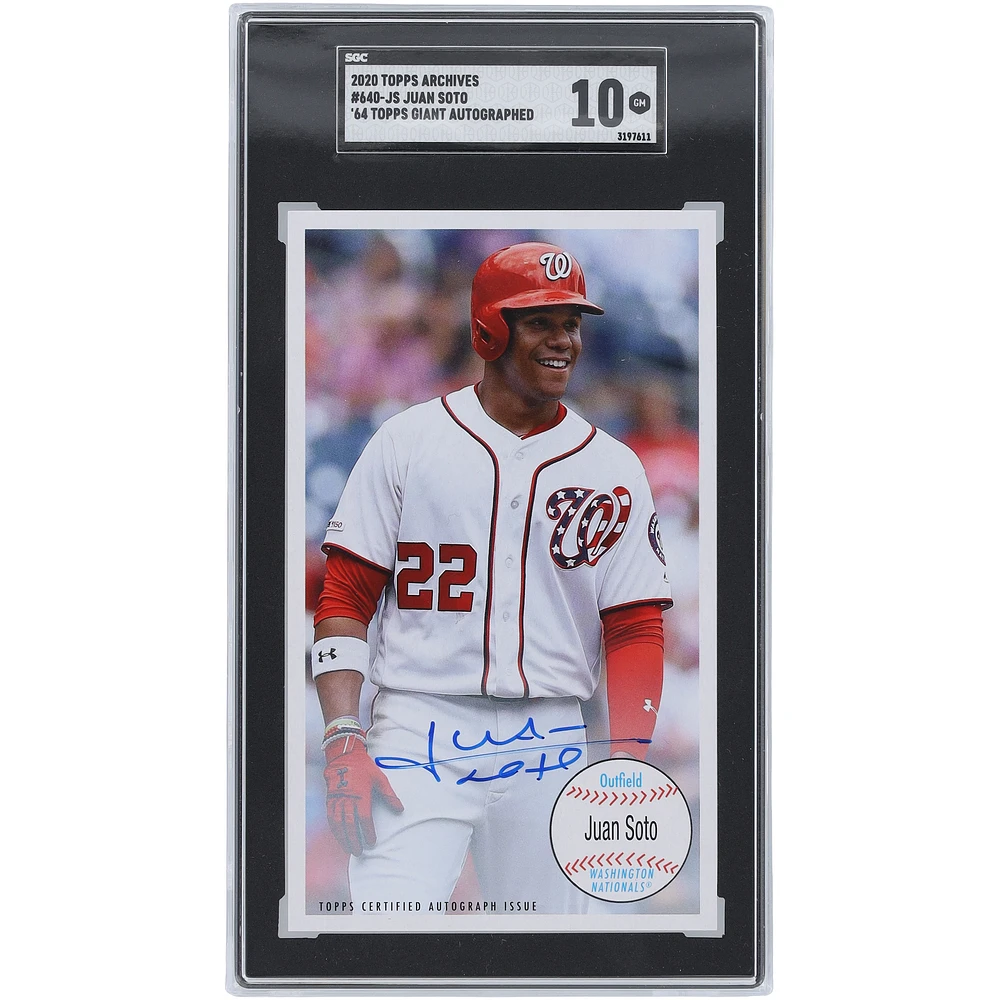 Juan Soto Washington Nationals Autographed 2020 Topps Archives '64 Giant #640-JS SGC Authenticated 10 Card