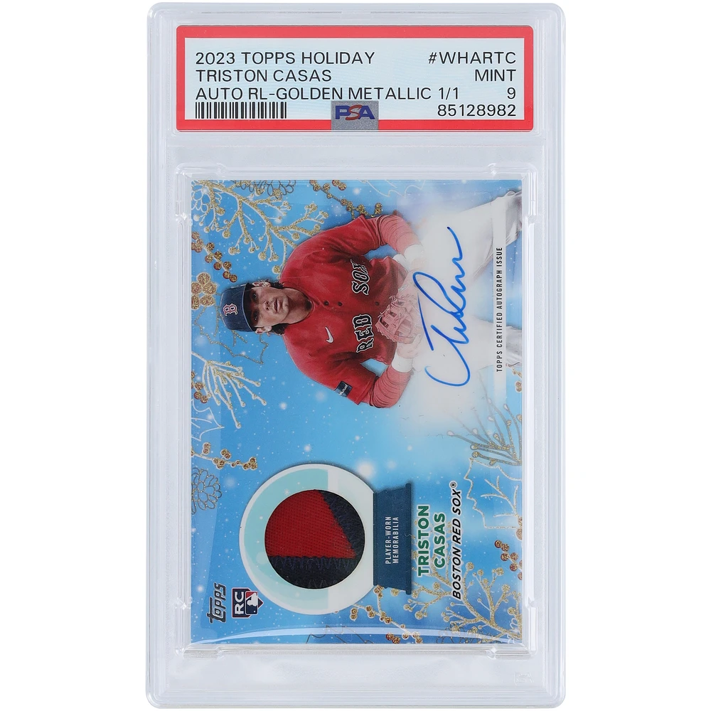 Triston Casas Boston Red Sox Autographed 2023 Topps Holiday 2 Color Relic Metallic #WHAR-TC #1/1 PSA Authenticated 9 Rookie Card