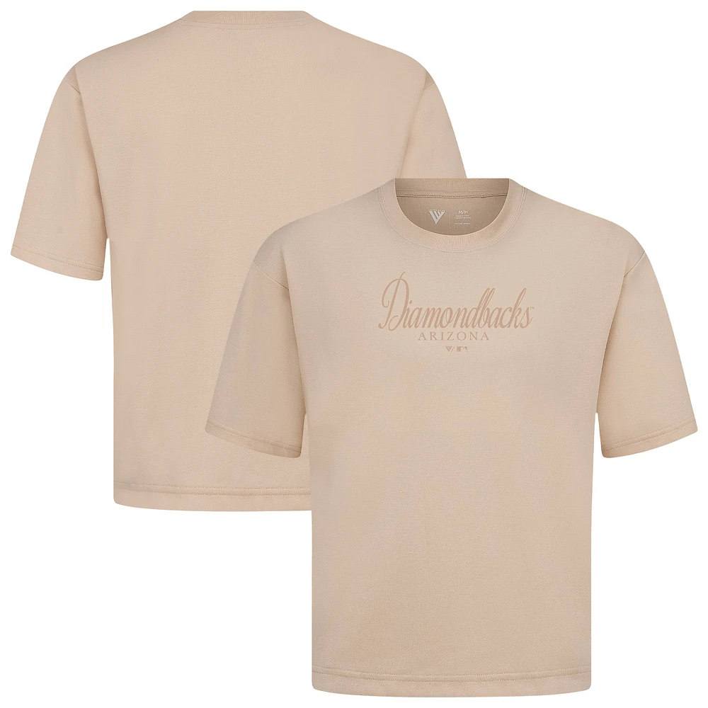 Men's Levelwear Khaki Arizona Diamondbacks Ethereal Oversized Luxe Signature Knit T-Shirt