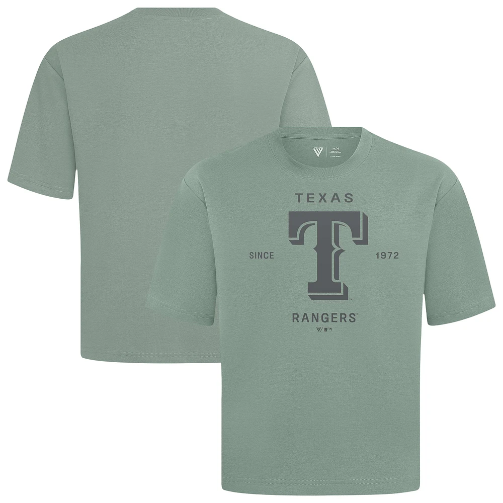 Men's Levelwear Green Texas Rangers Crossway Oversized Luxe Signature Knit T-Shirt