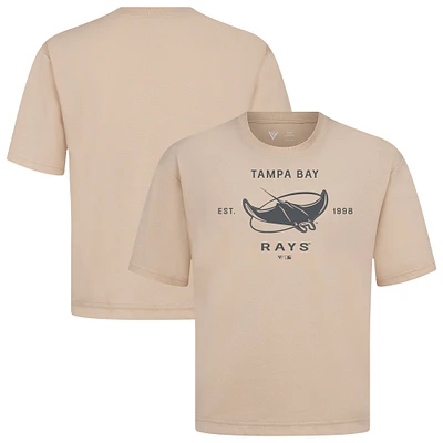 Men's Levelwear Khaki Tampa Bay Rays Crossway Oversized Luxe Signature Knit T-Shirt