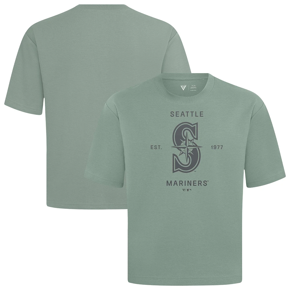 Men's Levelwear Green Seattle Mariners Crossway Oversized Luxe Signature Knit T-Shirt