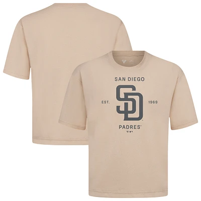 Men's Levelwear Khaki San Diego Padres Crossway Oversized Luxe Signature Knit T-Shirt