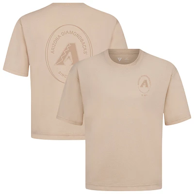 Men's Levelwear Khaki Arizona Diamondbacks Signet Oversized Luxe Signature Knit T-Shirt