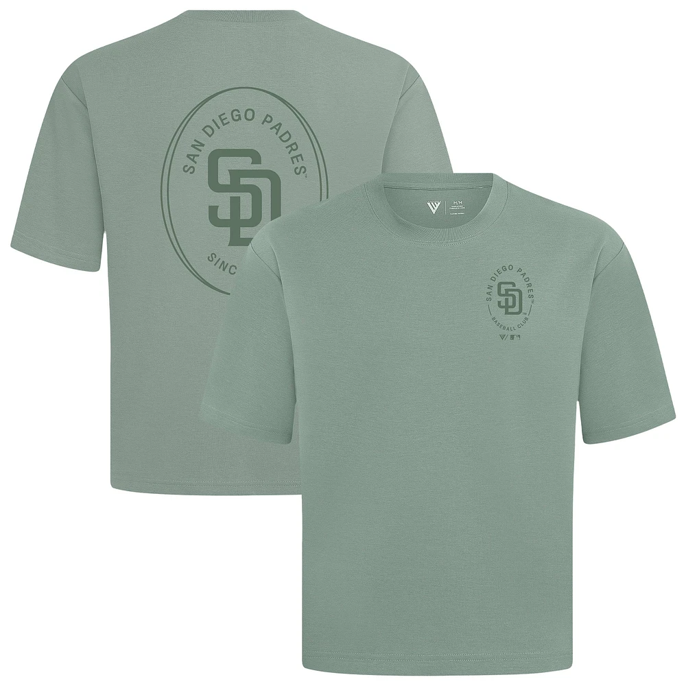 Men's Levelwear Green San Diego Padres Signet Oversized Luxe Signature Knit T-Shirt
