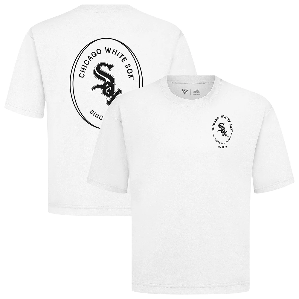 Men's Levelwear White Chicago White Sox Signet Oversized Luxe Signature Knit T-Shirt