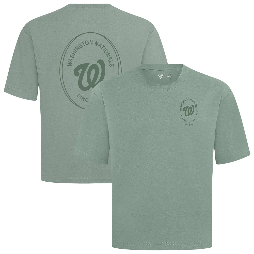 Men's Levelwear Green Washington Nationals Register Oversized Luxe Signature Knit T-Shirt