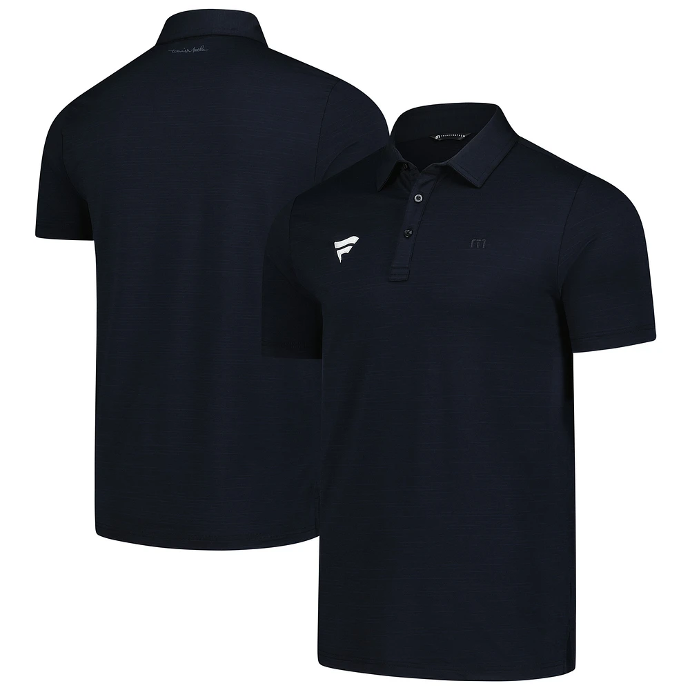 Men's TravisMathew Black Fanatics Corporate The Heater Tri-Blend Polo