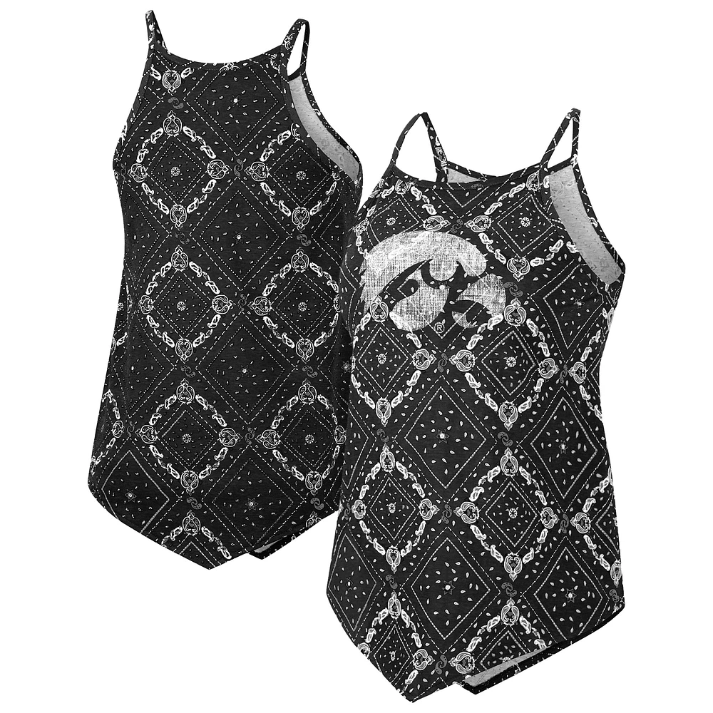 Women's Colosseum Black Iowa Hawkeyes Wrangler Bandana Tank Top