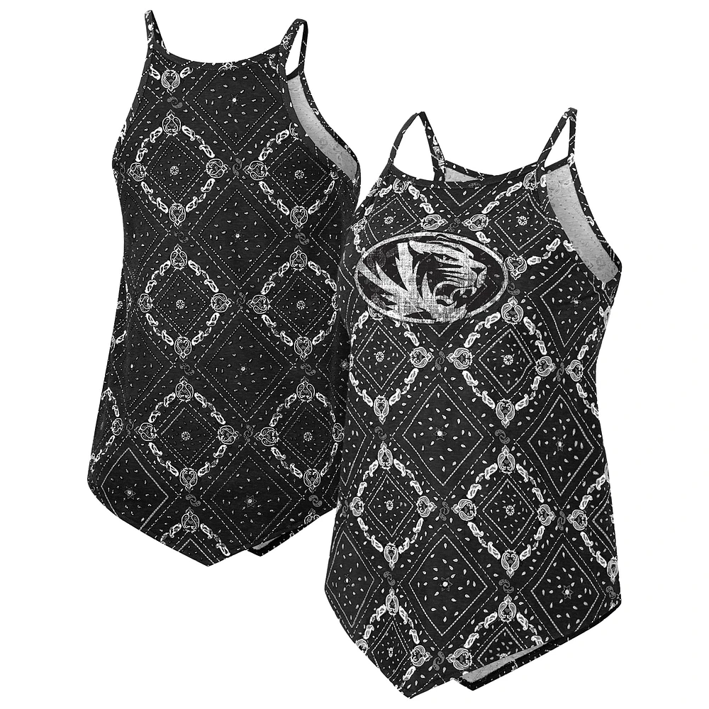 Women's Colosseum Black Missouri Tigers Wrangler Bandana Tank Top
