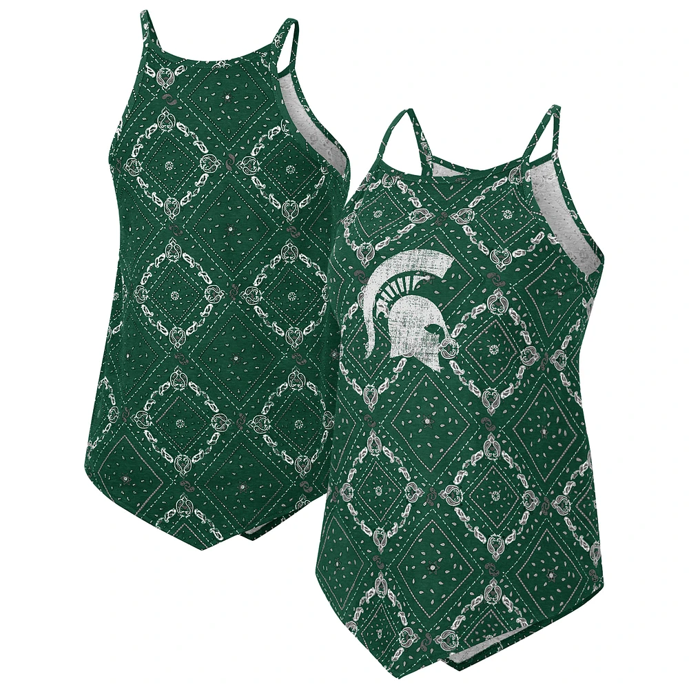 Women's Colosseum Green Michigan State Spartans Wrangler Bandana Tank Top
