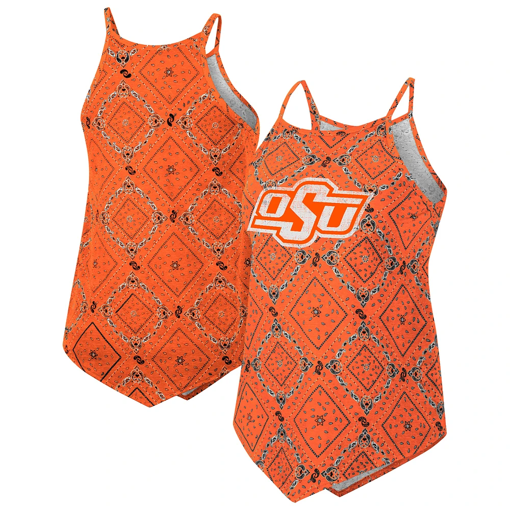 Women's Colosseum Orange Oklahoma State Cowboys Wrangler Bandana Tank Top