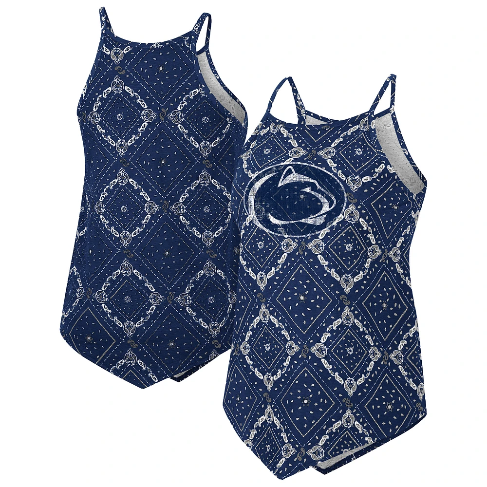 Women's Colosseum Navy Penn State Nittany Lions Wrangler Bandana Tank Top