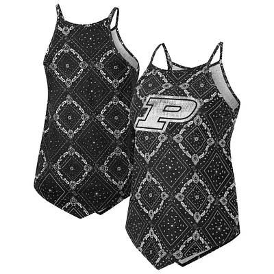 Women's Colosseum Black Purdue Boilermakers Wrangler Bandana Tank Top