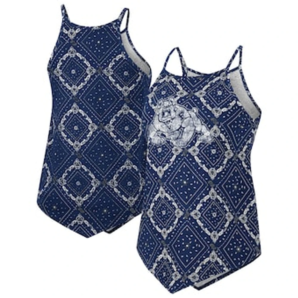 Women's Colosseum Navy Fresno State Bulldogs Wrangler Bandana Tank Top