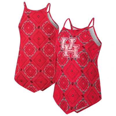 Women's Colosseum Red Houston Cougars Wrangler Bandana Tank Top