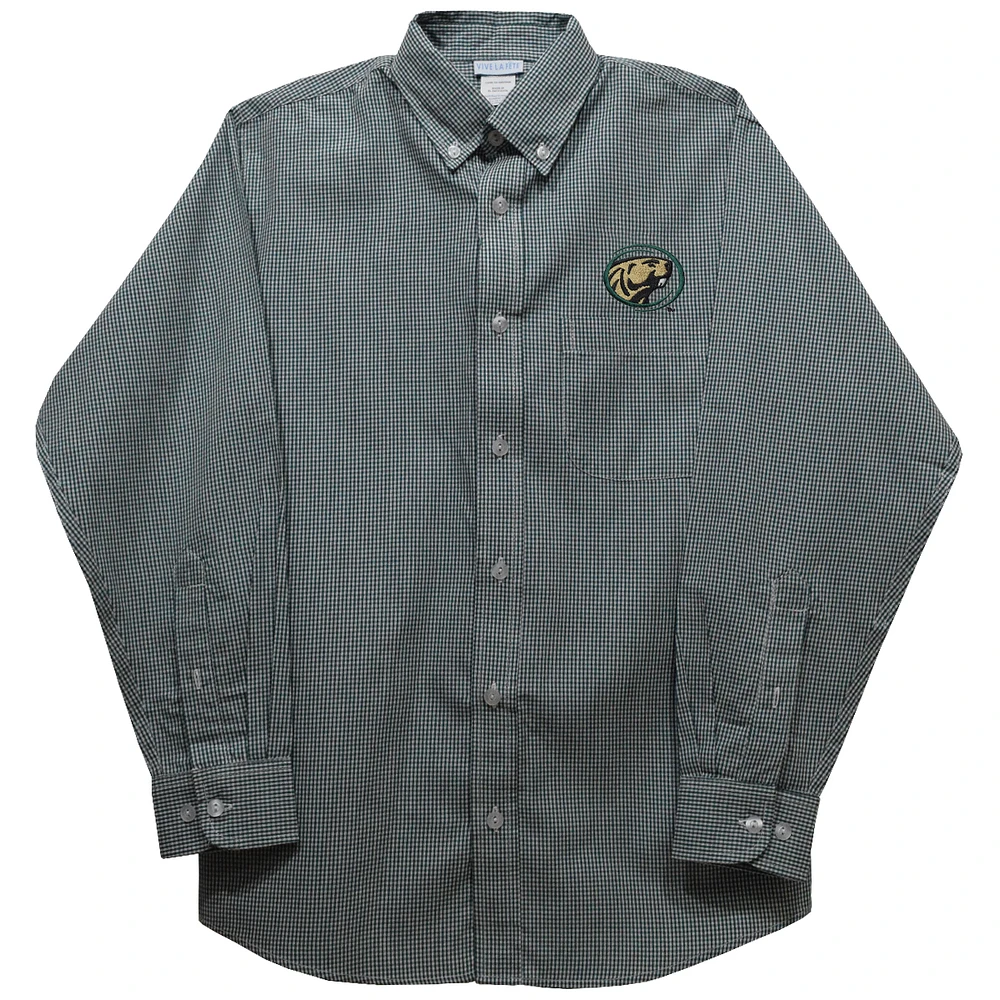 Infant Vive La Fete Green Bemidji State Beavers Gingham Button-Down Long Sleeve Shirt