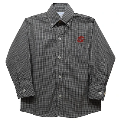 Infant Vive La Fete Black Cal State Stanislaus Warriors Gingham Button-Down Long Sleeve Shirt