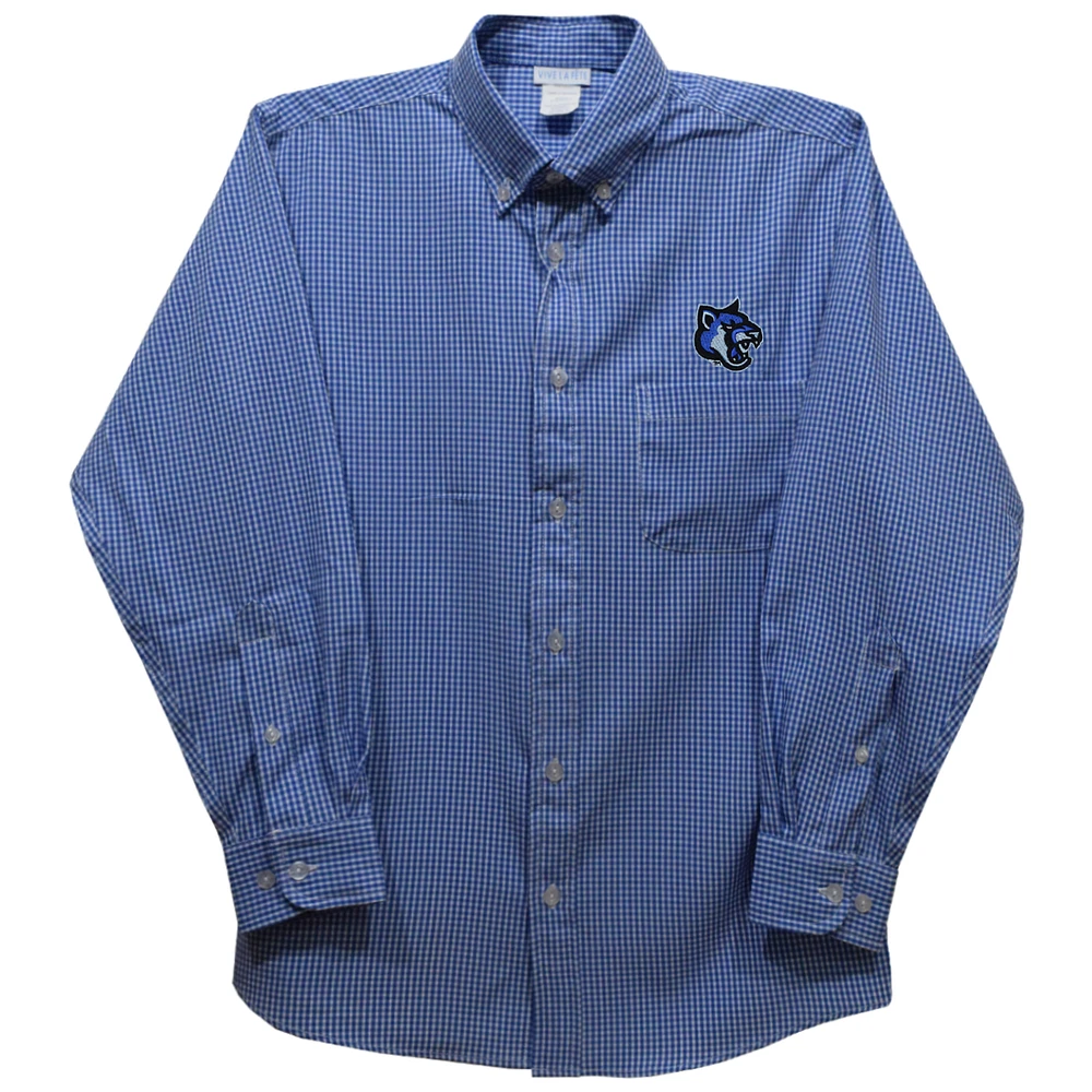 Infant Vive La Fete Blue Cal State San Marcos Cougars Gingham Button-Down Long Sleeve Shirt