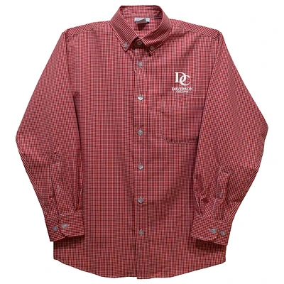 Infant Vive La Fete Red Davidson Wildcats Gingham Button-Down Long Sleeve Shirt