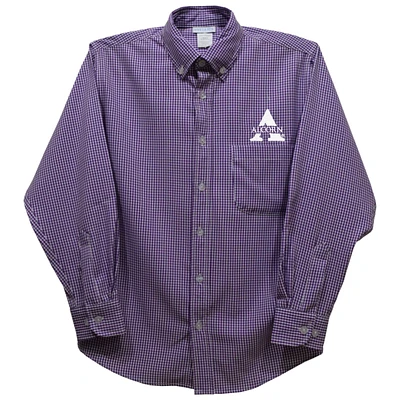 Infant Vive La Fete Purple Alcorn State Braves Gingham Button-Down Long Sleeve Shirt