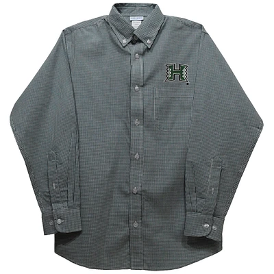 Infant Vive La Fete Green Hawaii Rainbow Warriors Gingham Button-Down Long Sleeve Shirt