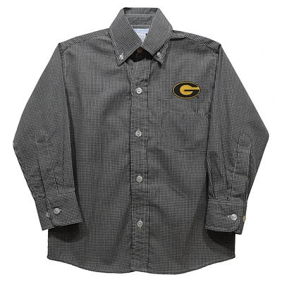 Infant Vive La Fete Black Grambling Tigers Gingham Button-Down Long Sleeve Shirt