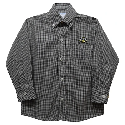 Infant Vive La Fete Black Northern Kentucky University Norse Gingham Button-Down Long Sleeve Shirt