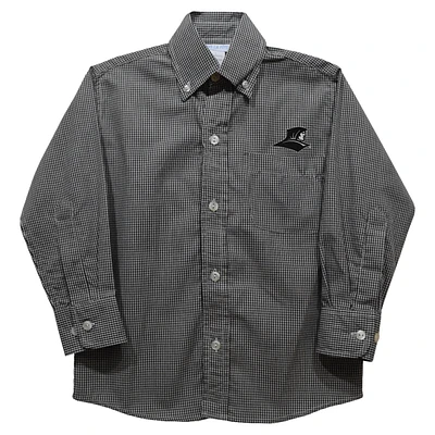 Infant Vive La Fete Black Providence Friars Gingham Button-Down Long Sleeve Shirt