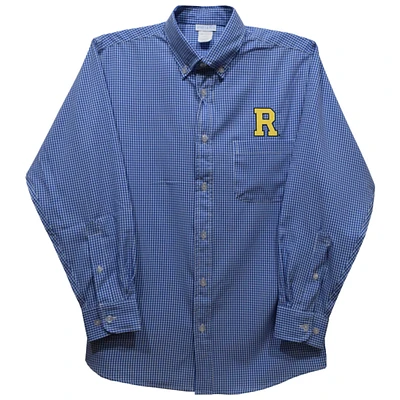 Infant Vive La Fete Blue Rochester Yellow Jackets Gingham Button-Down Long Sleeve Shirt