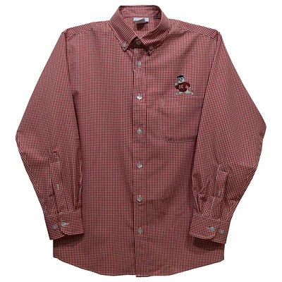 Infant Vive La Fete Garnet South Carolina State Bulldogs Gingham Button-Down Long Sleeve Shirt