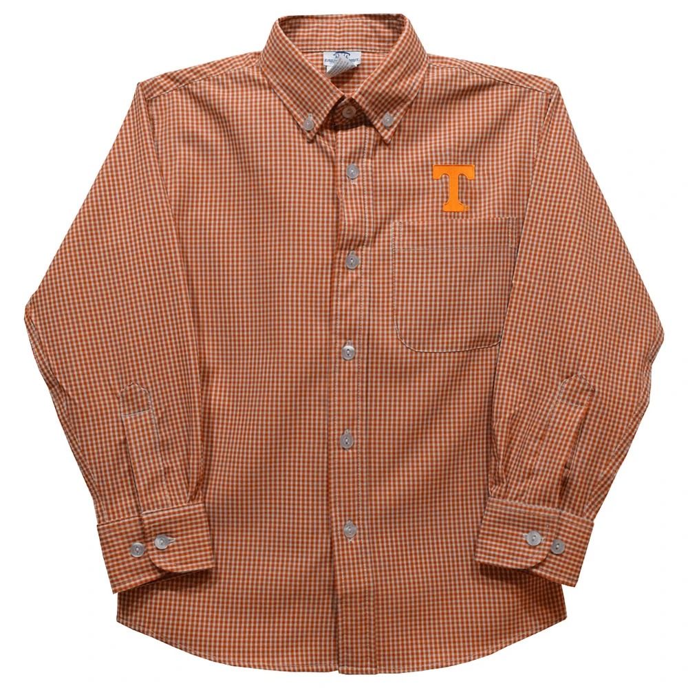 Infant Vive La Fete Tennessee Orange Volunteers Gingham Button-Down Long Sleeve Shirt