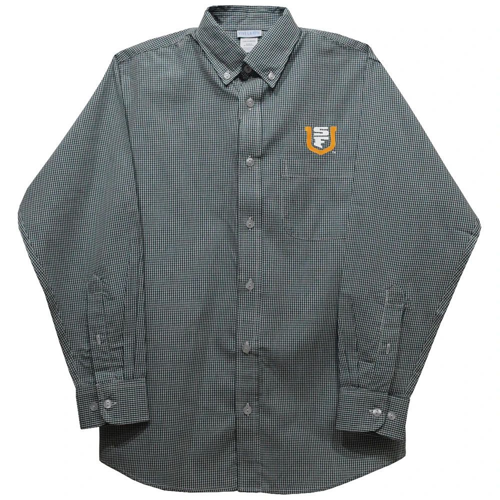 Infant Vive La Fete Green San Francisco Dons Gingham Button-Down Long Sleeve Shirt