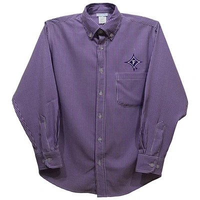 Toddler Vive La Fete Purple Furman Paladins Gingham Button-Down Long Sleeve Shirt