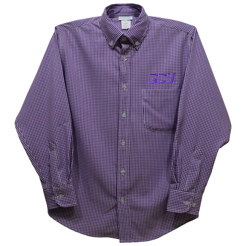 Toddler Vive La Fete Purple Grand Canyon Antelopes Gingham Button-Down Long Sleeve Shirt