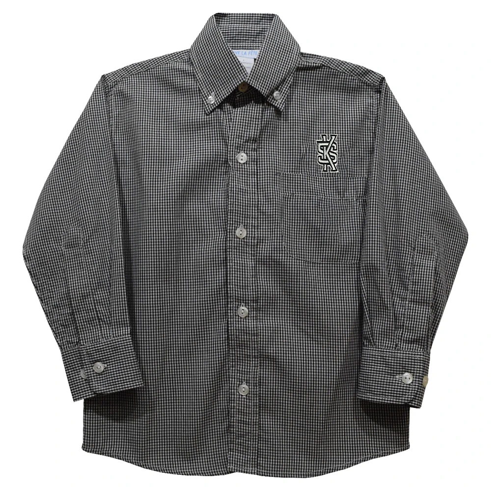 Toddler Vive La Fete Black Kennesaw State Owls Gingham Button-Down Long Sleeve Shirt