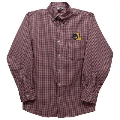 Toddler Vive La Fete Maroon Loyola Chicago Ramblers Gingham Button-Down Long Sleeve Shirt