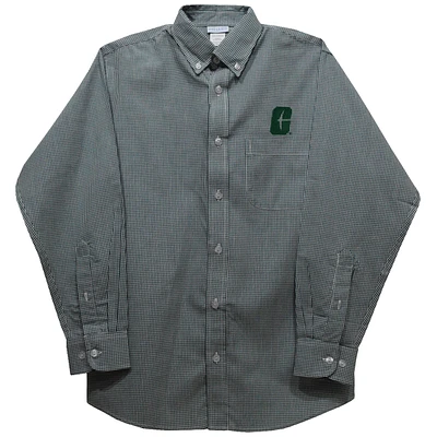 Toddler Vive La Fete Green Charlotte 49ers Gingham Button-Down Long Sleeve Shirt