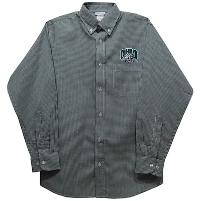 Toddler Vive La Fete Green Ohio Bobcats Gingham Button-Down Long Sleeve Shirt