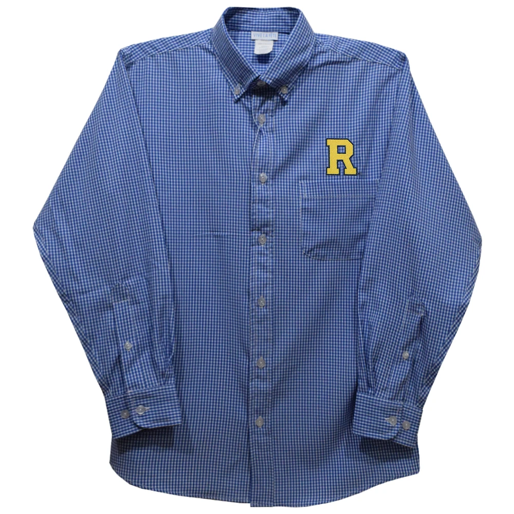 Toddler Vive La Fete Blue Rochester Yellow Jackets Gingham Button-Down Long Sleeve Shirt