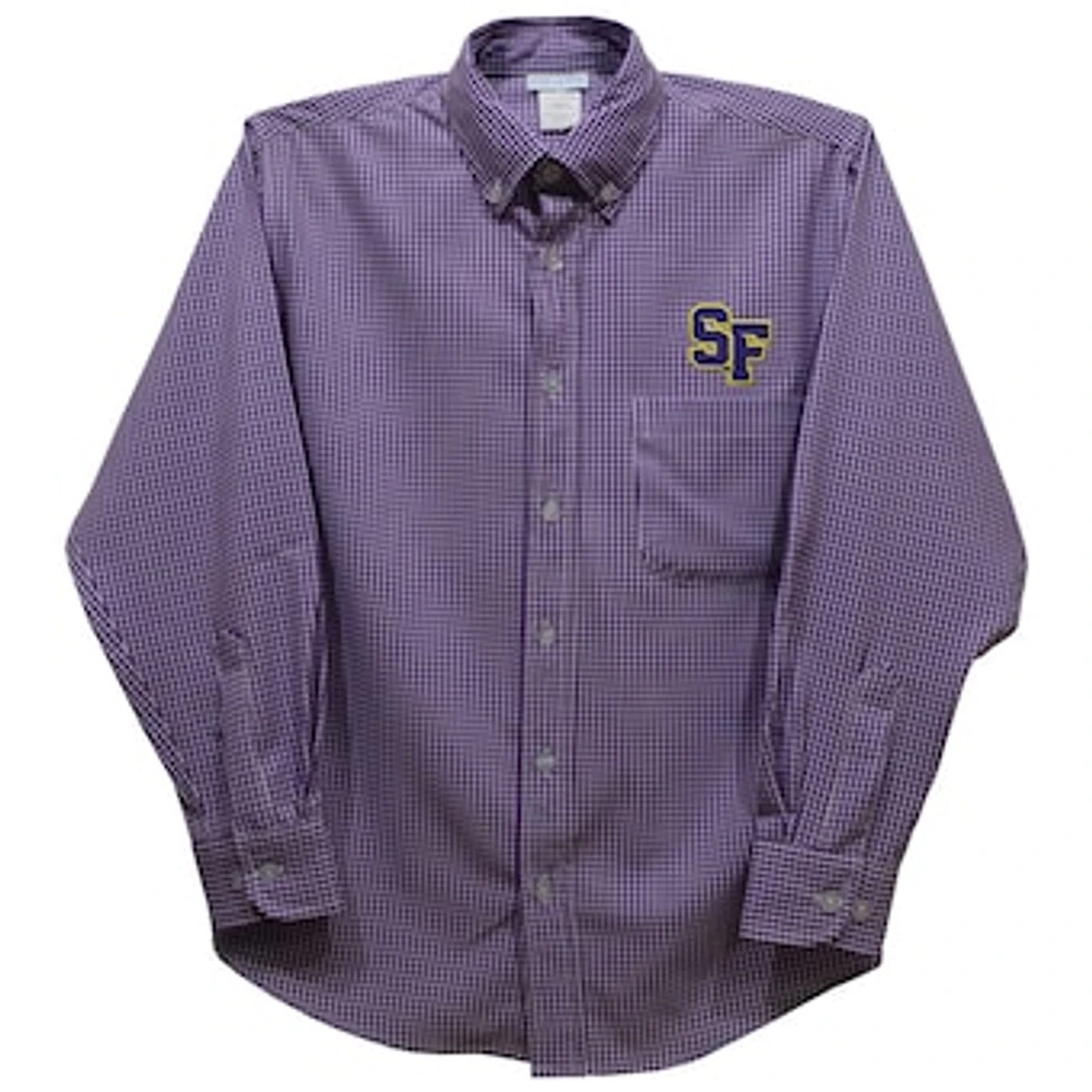Toddler Vive La Fete Purple San Francisco State Gators Gingham Button-Down Long Sleeve Shirt