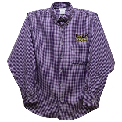 Toddler Vive La Fete Purple Tennessee Tech Golden Eagles Gingham Button-Down Long Sleeve Shirt