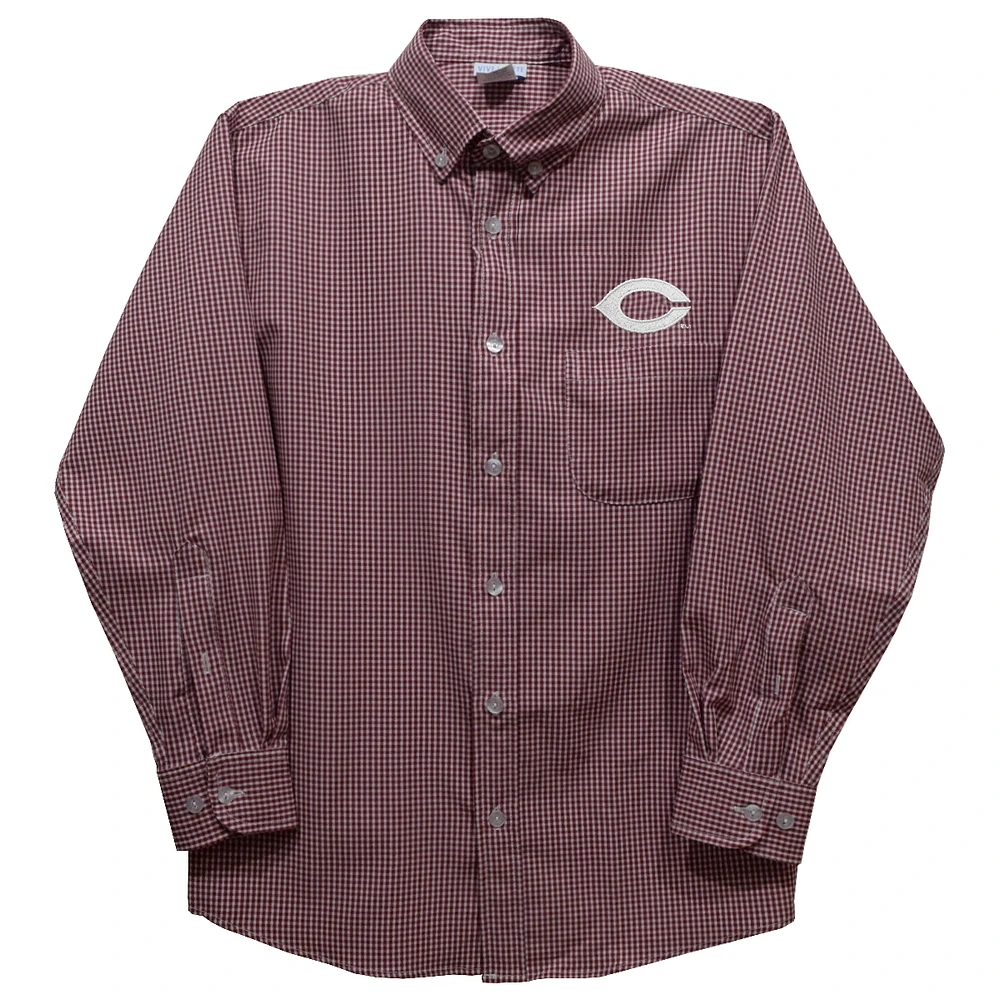 Toddler Vive La Fete Maroon UChicago Maroons Gingham Button-Down Long Sleeve Shirt